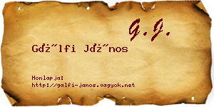 Gálfi János névjegykártya