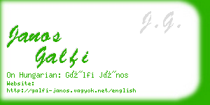 janos galfi business card